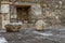 Ancient ruins pieces of column and capitol at Hamat Tiberias National Park
