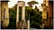 The ancient ruins of Roman amphitheatre near old Jewish Ghetto Quarter in Rome, Italy