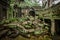 Ancient ruins of Ta Prohm temple, Angkor, Cambodia