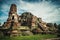 Ancient ruins of the temple in Ayutthaya city