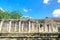 Ancient Ruins of Temple of Sculptured Columns at Chichen Itza in Mexico