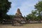 Ancient ruins ubosot ordination hall and antique old ruin stupa chedi for thai people traveler travel visit respect myth mystical