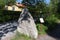 Ancient rune stone at Sigtuna in a sunny day, Sweden