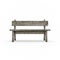 Ancient rural bench from logs. Isolated, on white background, 3d rendering.