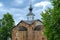 Ancient Russian Orthodox small crossed dome Church of St. Paraskevi or Tserkov Paraskevy Pyatnitsy na Torgu, Novgorod, Russia