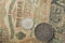 The ancient Russian, silver coins and old banknotes times of Tsa