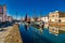 ancient sailboats on Italian Canal Port