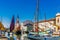 ancient sailboats on Italian Canal Port