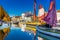 ancient sailboats on Italian Canal Port