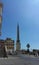 Ancient Sallustiano Obelisk and The  Church of the Most Holy Trinity, Trinità dei Monti in the city of Rome, Italy