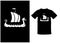 Ancient Scandinavian image of the Drakkar Viking ship, isolated on white. Scandinavian nordic print for t-shirt, vector