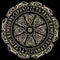 Ancient Scandinavian ornament, shield Viking and Scandinavian runes