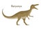 Ancient scary pangolin baryonyx on a white background