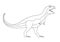 Ancient scary pangolin carnotaurus on a white background