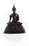 Ancient scratch black buddha isolated