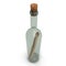 Ancient scroll message in the bottle on white. 3D illustration