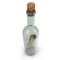 Ancient scroll message in the bottle on white. 3D illustration