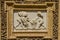 Ancient sculpture paintings on a fragment of the wall in the Villa Doria-Pamphili in Rome, Italy