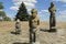 Ancient sculptures above the Kremenets in Izyum Ukraine