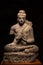 Ancient seated Buddha schist statue image in 2nd-3rd century, kushan dynasty from Pakistan