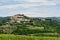 An ancient small town on a hill, bottom view.