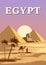 Ancient Sphinx, Egypt Pharaoh Pyramids Vintage Poster. Travel to Egypt Country, Sahara desert sunset landscape, camel