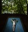 Ancient spiritual image of Jesus Christ on the path in a forest near the city of Emmering in Munich, Germany