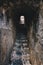 Ancient stairs in dungeon tunnel in Doria Castle in Porto Venere, Italy