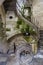 Ancient stairs inside an old French fortress - France