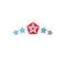 Ancient Star emblem. Heraldic vector design element, 5 stars award symbol. Retro style label, heraldry logo.
