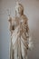 Ancient statue of a beautiful Roman woman in traditional dress from Roman Empire Era, Rome, Italy, details