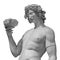 Ancient statue of Dionysus isolated on a white background. Dionysus is the God of the grape harvest, wine and merriment