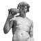 Ancient statue of Dionysus isolated on a white background. Dionysus is the God of the grape harvest, wine and merriment