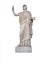 Ancient statue of the goddess Minerva isolated on white. Sculpture of ancient woman made of marble. Minerva white stone monument