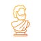 Ancient statue gradient linear vector icon