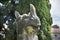 Ancient statue of a Rhino head in baths of Diocletian Thermae Diocletiani in Rome