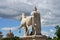 Ancient statue with sky