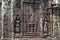 Ancient stone bas-relief of Banteay Kdei temple, Angkor Wat, Cambodia. Ancient temple bas-relief with devata.