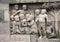 Ancient stone bas-relief, Buddist temple Borobudur, Yogyakarta