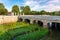 Ancient stone bridge that spans the Manzanares River in Madrid, Spain.