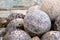 Ancient stone cannon balls