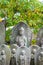 Ancient stone-carved Jizo statues in Haze-dera temple or Hase-kannon temple