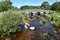 Ancient stone clapper bridge on Dartmoor