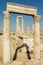 Ancient stone columns at the Citadel in Amman, Jordan.