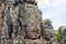 Ancient stone faces of Bayon temple, Angkor, Siem Reap, Cambodia. September 1, 2015