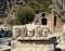 Ancient stone masks of the amphitheatre in Myra