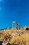 Ancient stone pillars of acropolis Lindos