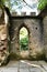 Ancient stone ruins in a leafy garden of Sintra