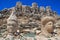 Ancient stone sculptures of kings and animals on Mount Nemrut Nemrut Dag