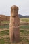 Ancient Stone Statue of a priest in Tiwanaku, Bolivia